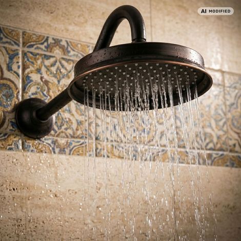 PaulGurkes Kopfbrause mit Brausearm Retro Schwarz 20cm Serie EREBUS