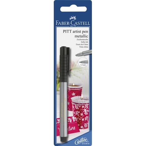 Stylo à dessin Faber Castell FC-167398 Pitt Artist Pen 251 Argent (1/5)