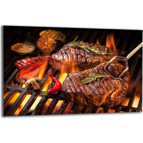 PLAQUE DE PROTECTION EN VERRE POUR GRIL DE CUISINIÈRE 80x52 (1/5)