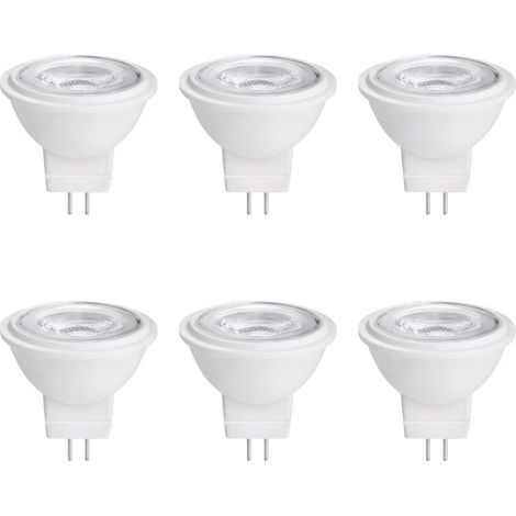 MR11 GU4.0 LED-Lampe mit zwei Stiften, 3 W, 12 V AC/DC, Niedervolt-LED-Strahler, warmweißes Licht (2700–3000 K), 6er-Pack