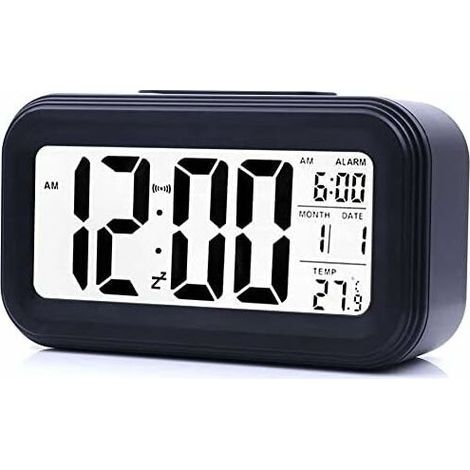Réveil lumineux enfant à pile – Grand écran LED haute définition – Affichage de la température – Fonction Snooze – Éclairage intelligent (1/5)