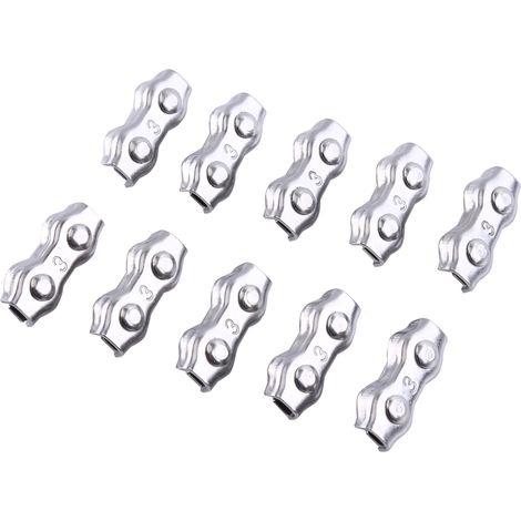 Câble en acier inoxydable, mousqueton double M3, lot de 10 à vendre