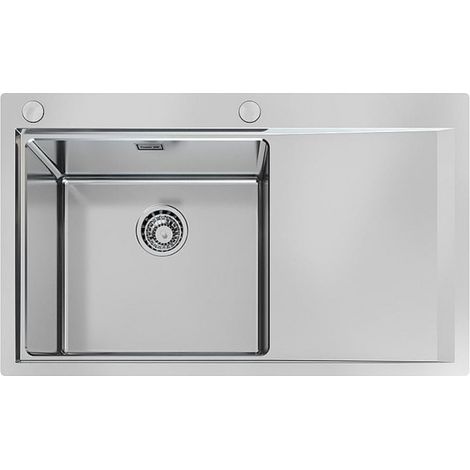 Foster 1250 052 Master Lavello da incasso Filotop 1 vasca con gocciolatoio a sinistra Inox AISI 304 spazzolato 86x52 cm (1/2)