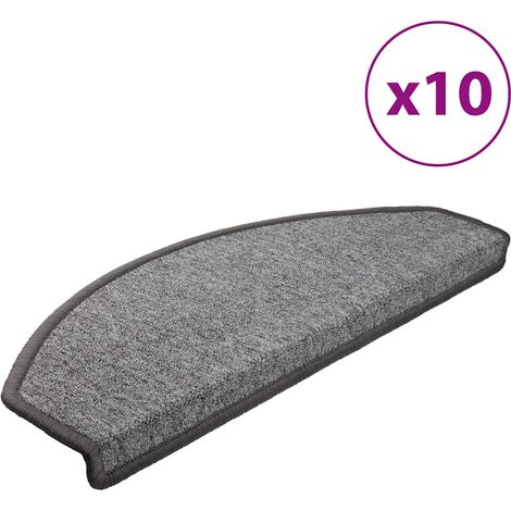 Maison Exclusive - Tappetini per scale 10 pz 65x24x4 cm Grigio scuro Semicircolari Grandi (1/5)