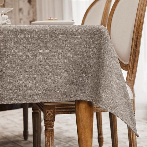 Nappe lavable 140x140 cm aspect lin, imperméable, infroissable