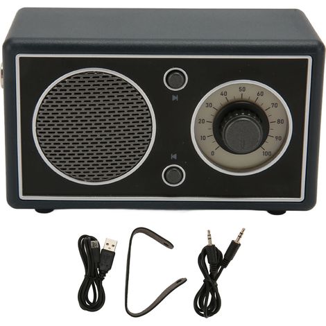 Schwarzer tragbarer Bluetooth-Lautsprecher – BT 5.1, 450 mAh, USB-aufladbar, AUX- und Speicherkartenkompatibel – Ideal für den Außenbereich