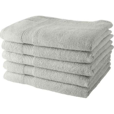 Lot de 5 Draps de Bain TODAY 70x130 cm 100% Coton - Craie