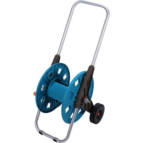 Dévidoir de tuyau d'arrosage G1/2 à 2 roues, support pour tuyau d'arrosage de jardin, capacité de 60 m. (1/5)