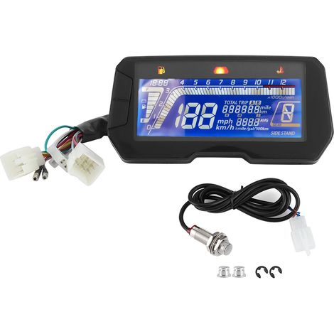 Verstellbares LCD-Motorrad-Cockpit mit Wasser- und Kraftstofftemperaturanzeigen – 6 Gänge – 12000 U/min – 2–4 Zylinder