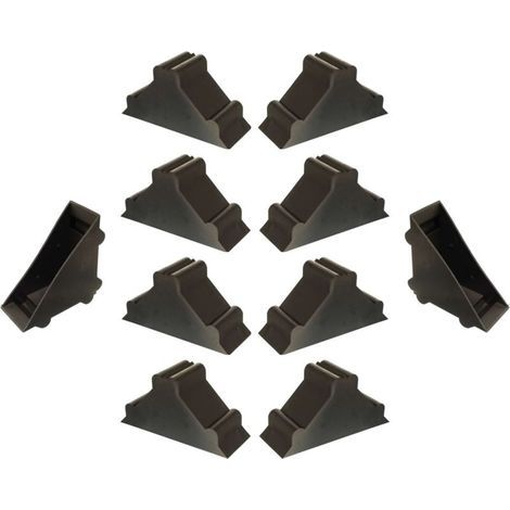 10x Patin de coin protection d'angle triangulaire en plastique noir utilisation universelle Capuchon Embout Verre Bois Meuble Table Miroir, pour épaisseur 5-6mm (1/5)
