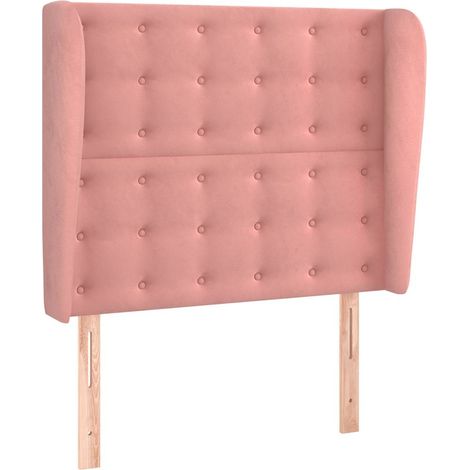 Maison Exclusive - Cabecero con orejas de terciopelo rosa 83x23x1 (1/5)