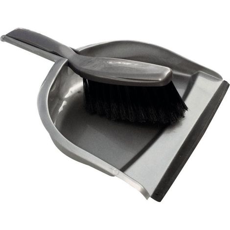 ECOLINE - Pelle et balayette - Plastique gris et noir - Combiné Ecoline - EAN 3591683005729 - Système d'emboîtement et rebord caoutchouc - Voir photos pour détails
