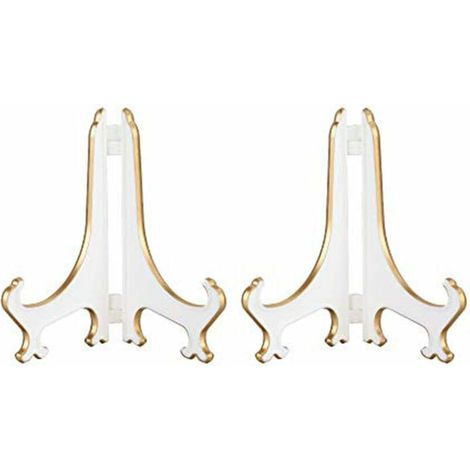 support de plaque décorative support d'image en plastique présentoir support de cadre photo or noir, or blanc, 3,5 pouces(2 packs) (1/5)