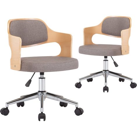 Maison Exclusive - Esszimmerstühle 2 Stk. Drehbar Taupe Bugholz u