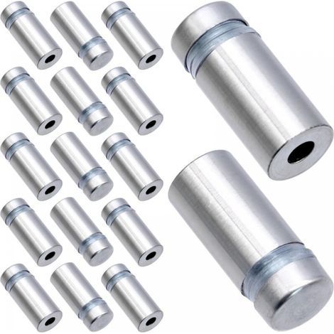 20 Pièces Vis Publicitaire, Supports Muraux en Acier Inoxydable avec Boulon fixation Accessoires pour Verre Standoff Signe Affiche Publicité,16x30MM (1/5)