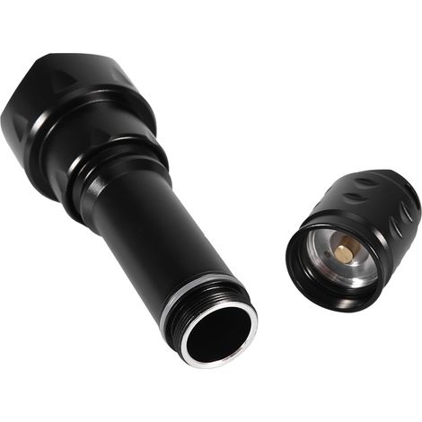 Lampe torche LED XML T62 d'extérieur avec lentille convexe et mise au point variable pour le cyclisme, le camping et les situations d'urgence (noire) (1/5)