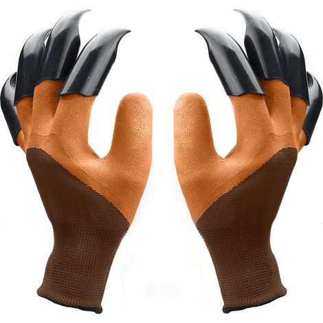 Une paire de gants de jardinage à griffes pour creuser, planter et désherber — Gants de jardinage durables pour hommes et femmes, faciles à utiliser, imperméables, à huit griffes.