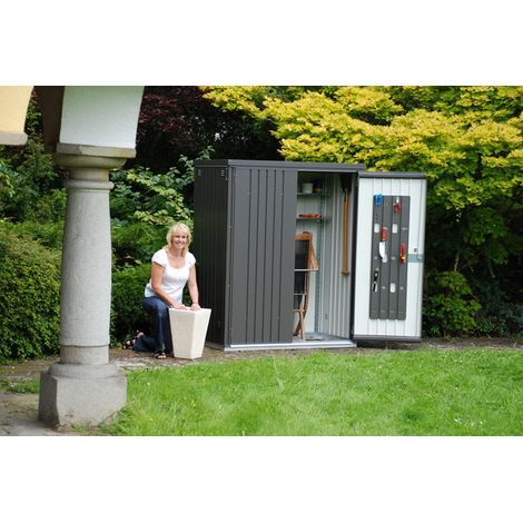 ARMARIO METALICO BIOHORT ALTO JARDIN COLOR GRIS OSCURO METALIZADO 190 (1/5)