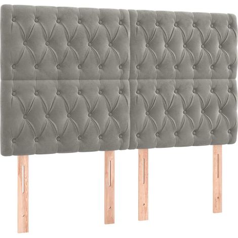 Maison Exclusive - Cabecero gris claro 160x7x118/128 cm terciopel (1/5)
