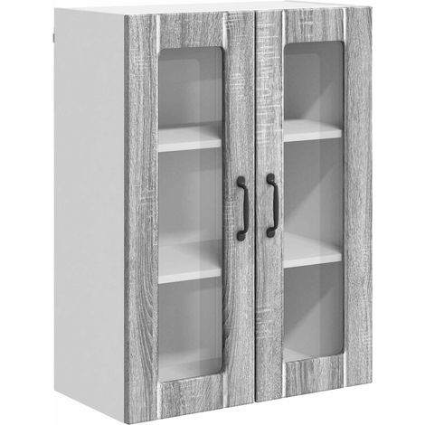 Maison Exclusive - Cabinet en verre mural LUCCA Sonoma gris 60 x 31 x 80 cm (1/5)