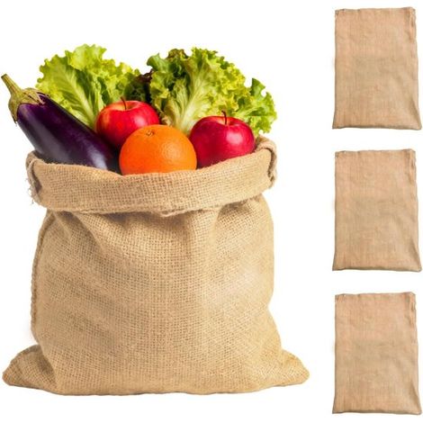Dreiteiliges Jutesack-Set – 60 x 100 cm – Kartoffelsäcke – Pflanzenschutz – Heimwerker- und Gartenbedarf (1/5)