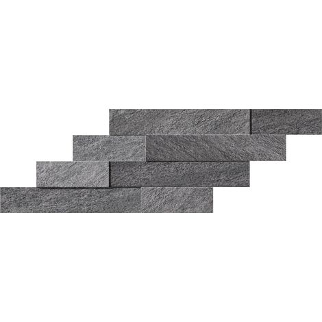 Parement carrelage effet Pierre 3D Quartzite Gris Ombre 59x29x0,95 cm Teravio (vendu par carton de 0,684 m²) - RO'MA CARRELAGE