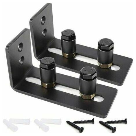 Guide de sol de porte, rail de porte coulissante, kit de porte coulissante, guide de rouleau de sol coulissant pour porte de grange, rouleau de retenue réglable pour placard à double porte - 2 pièc (1/5)