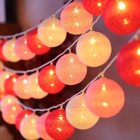 Guirlande lumineuse LED - Éclairage extérieur - 8 modes d'éclairage - Alimentation USB - Décoration lumineuse - 3 mètres x 20 LED - Rose - PVC (1/5)