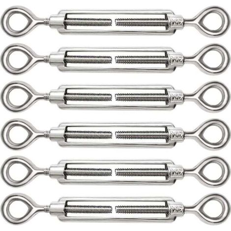 6 Pièces Tendeur Câble Acier Inoxydable 304 M5 Réglable Œil à Œil Pour Câble (1/4)
