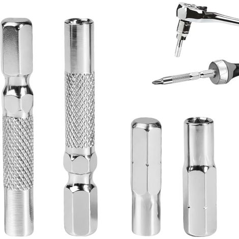 Adaptateur magnétique pour embouts 1/4" à 4 mm, 4 douilles hexagonales de 25 mm et 45 mm, adaptateur magnétique pour embouts micro 1/4", adaptateur pour tournevis et visseuse. (1/5)