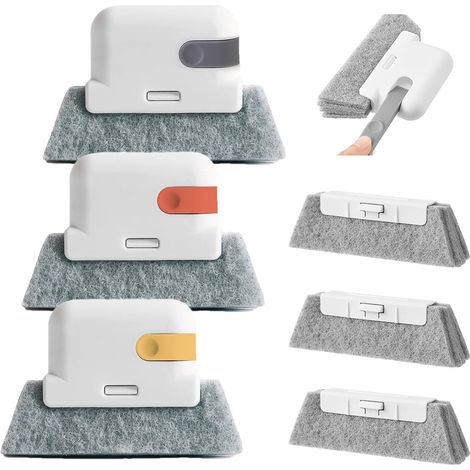 Magic Window Track Cleaner Brush Kit, 3-in-1 for sliding doors, car vents, keyboards, 3 window cleaning tools with 3 replacement heads (1/5)