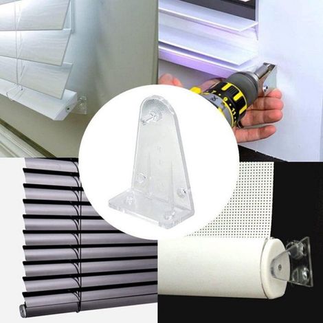 Supports De Fixation Invisibles - Clips Transparents Pour Rail Inferieur - Pour Stores Venitiens Et Plissés - Lot De 4 (1/5)