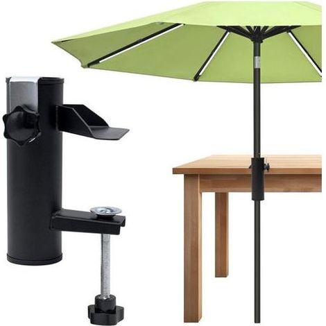 Pied de parasol, support de parasol pour balcon, balustrade de balcon, support de parasol fixe pour balcon, terrasse ou table, camping (1/4)