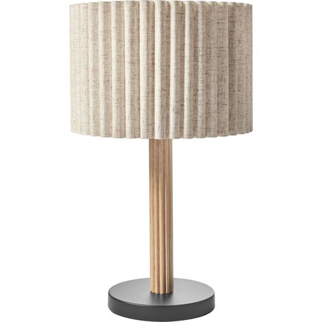 Tischlampe BELESSA Kunstleinen Hellbeige