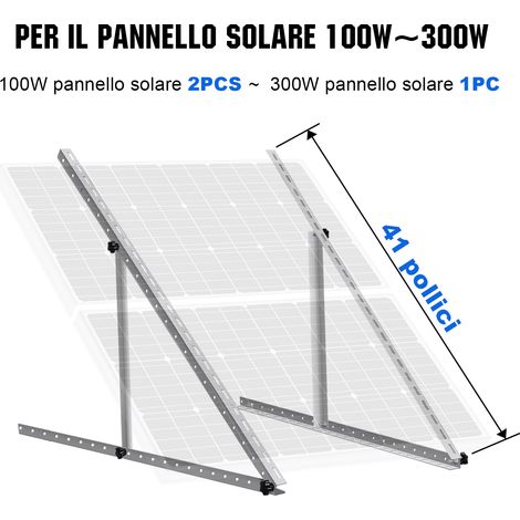 ECO-WORTHY Supporto per pannello solare ad angolo regolabile per barche, camper, tetti, sistemi off-grid 45" (114 cm)