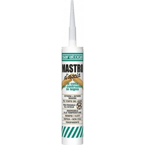 Saratoga Mastro d'Ascia 280gr colla marina poliuretanica forte trasparente per legno cemento metallo (1/3)