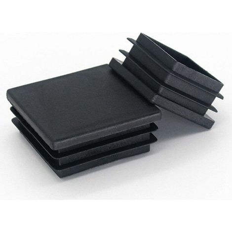 200 pezzi di tappi quadrati per gambe di sedie, protezioni per pavimenti in gomma antiscivolo per mobili e tavoli, neri (1010 mm) (1/4)