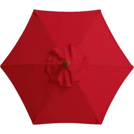 Housse de rechange pour parasol de 3 m, 6 baleines, résistant à la décoloration - Pour terrasse, extérieur, terrasse (1/4)