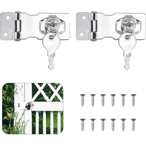 Serrure à loquet 90° avec 2 clés - Verrou métallique 3 pouces pour armoire, tiroir et porte de grange - Sécurité renforcée (1/4)