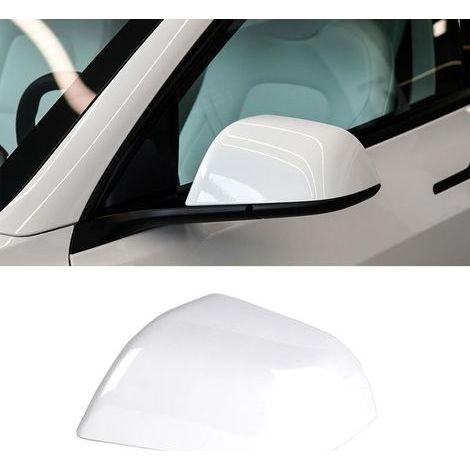 Rearview Mirror Cover Compatible with Tesla Model 3 2017 2018 2019 2020 2021 2022 2023 Exterior Mirror Housing Model 3 Left Mirror Housing (Pearl White) (1/5)