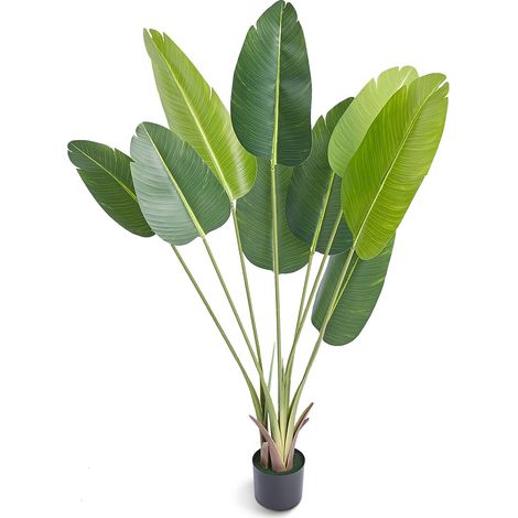 Arbre artificiel Oiseau de Paradis, 1,5m, feuillage réaliste, matériau PE, protection anti-bascule, entretien facile, décoration intérieure/extérieure pour maison, bureau ou entrepôt. (1/5)