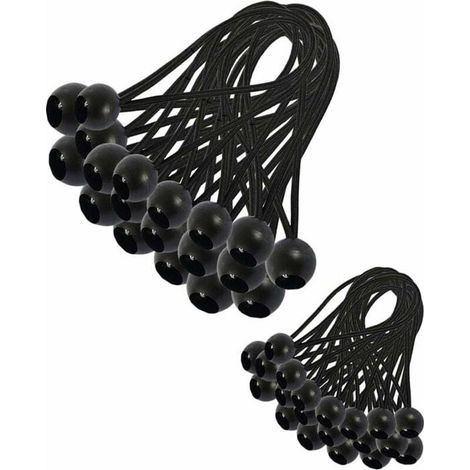 30 pièces tendeur élastique, sandow bâche 200 mm et 150 mm, fixation tente camping pavillon rideaux (1/4)