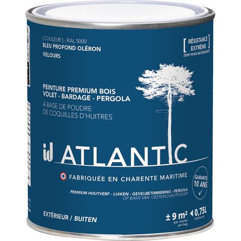 Peinture bois extérieurs - RAL 7500 Bleu profond Oléron - 750ML - ATLANTIC (1/3)