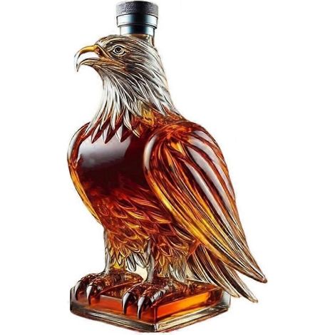 Carafe à whisky en forme d'aigle à tête blanche, de teckel et de hibou. (1/4)