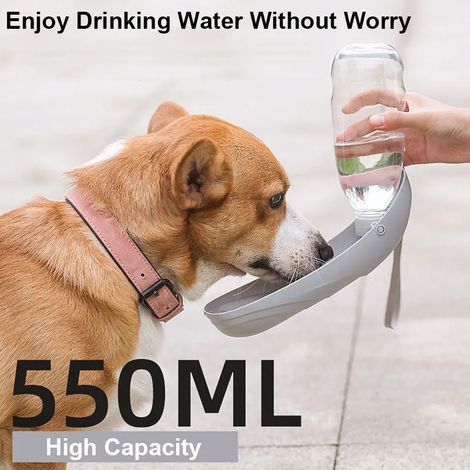 Gourde pliable orange pour chien, 550 ml (1/5)
