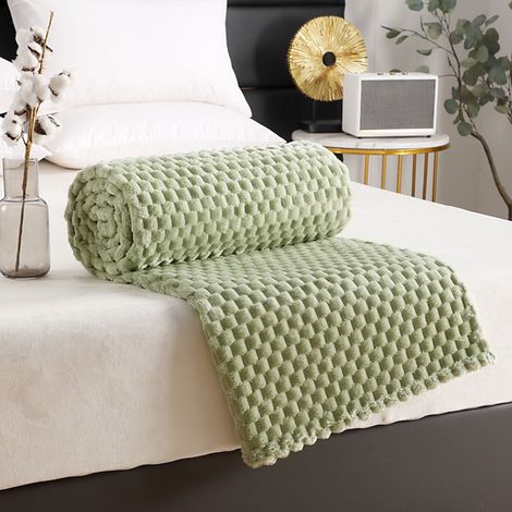 Couverture Jetable - Velours Texturé - 100 x 70 cm - Vert - Pour Canapé Lit ou Salon - 1 Pièce (1/5)
