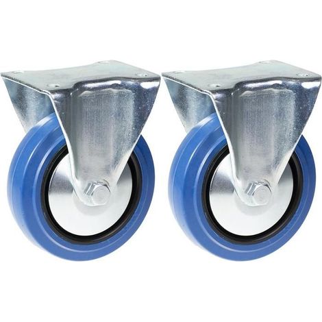 Rollen - Baustellenmaterial - 125mm - Tragfähigkeit 400kg - Blaugummi