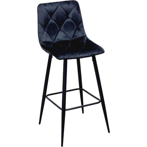Sgabello Velvet Nero in velluto – h. seduta 75 cm