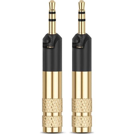 2-teiliger, vergoldeter 2,5-mm-Klinkenstecker-Adapter für Sennheiser HD558, HD518 und HD598 (1/4)
