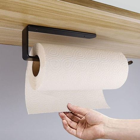 Porte-rouleau de papier essuie-tout auto-adhésif, fixation murale pour cuisine et salle de bain, sans perçage. (1/5)